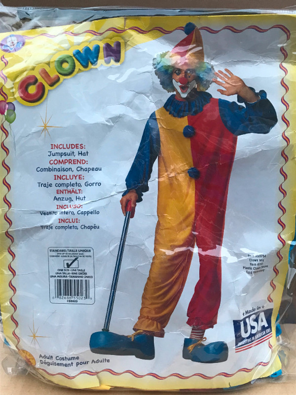 Men's Costume - Clown (one size - up to 44 jacket size) in Costumes in City of Toronto