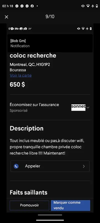 coloc recherche chambre privée  Grand 4 1/2