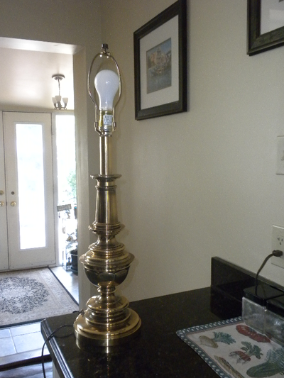 Stiffel brass Table lamp with origianl signed shade, View more