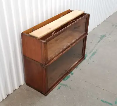 Globe Wernicke oak barrister bookcase 2 tier c1910 no base / top, View more