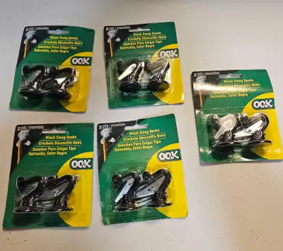5 Packs of Black Swag Hooks, View more