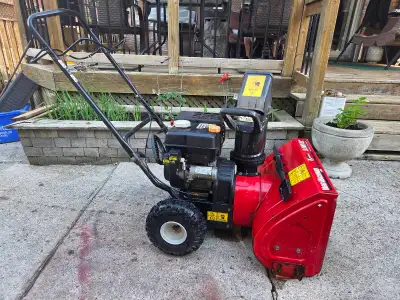 5.5hp two stage snowblower with electric starter. , View more
