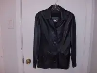Ladies black leather jacket