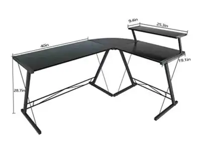GAMEON 3-in-1 L-Shaped Slayer II XL Series Gaming Desk , View more