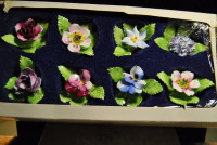 VINTAGE COLORFUL ROYAL ADDERLEY BONE CHINA FLORAL PLACE CARD HOL