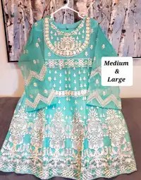 Pakistani eid 3 pieces ready to wear organza Embroided S