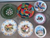 Five Ceramic Decorative Wall Hanging Dish Plates