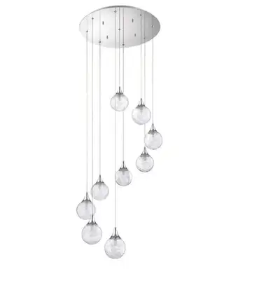 Chrome globe light pendant chandelier, View more