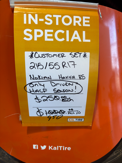 4 Nokian Hakkapeliitta R5 Tyres bought Dec 5 2024. Used for winter on a 2020 Kia Niro EV and removed...