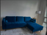 Structure KINSEY blue coquette L sofa corner sectional