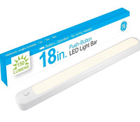 GE, White, Wireless LED Bar, 18in, Battery Operated, Bright