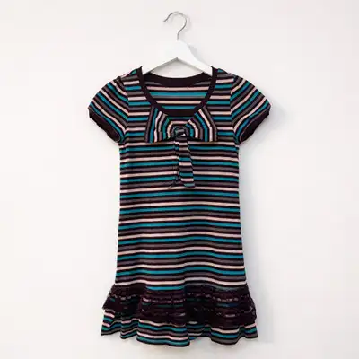 Striped mini dress, View more