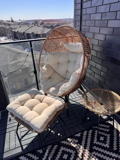 Wayfair Indoor/Outdoor Wicker Egg Chair Set with Ottoman, View more