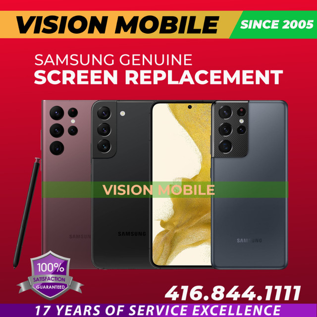 Samsung Screen Repair - Genuine Samsung Screen - 1 Hour Service in Cell Phone Services in City of Toronto