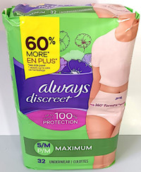 Always Discreet S/M (32 Count) Underwear For Women