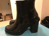 Hunter Original Refined High Heel Chelsea Boots - Shiny Black -