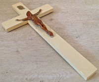 Antiquité Collection Art religieux Crucifix en bois et fer L