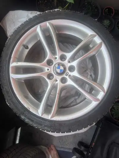 Description: Selling a complete set of 4 genuine BMW OEM 18" alloy rims with all-season tires. OEM B...