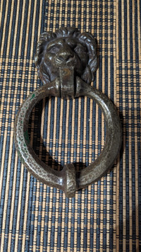 Heurtoir de   Porte antique Vintage    Tête de Lion Victorien