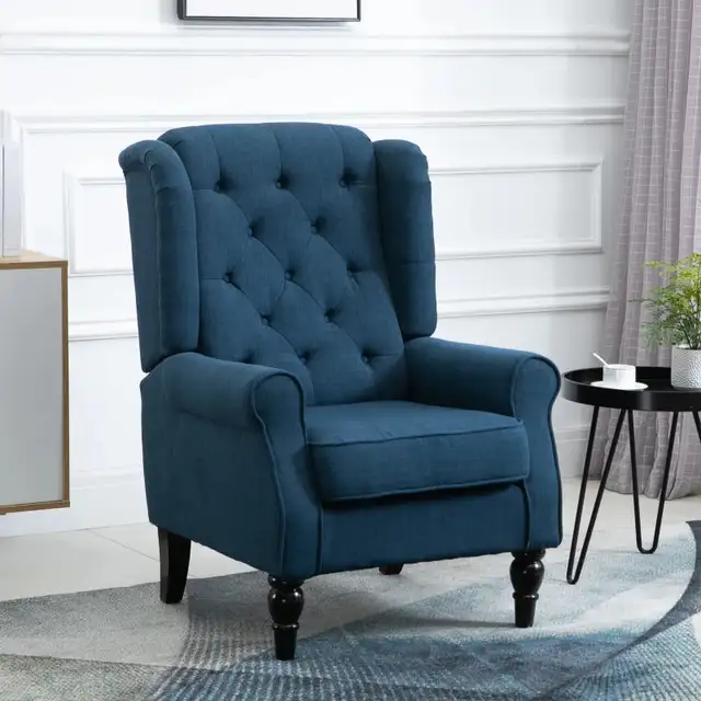 Button Tufted Accent Chair for Living Room - Upholstered Wingbac in Chairs & Recliners in Markham / York Region - Image 6