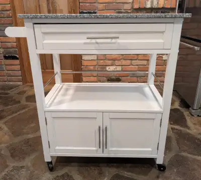 Dimensions: 30”L x 18”W x 36”H Excellent option to give you more counter space and a great spot to p...