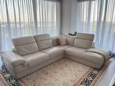 Natuzzi, genuine Leather Sectional Sofa, View more