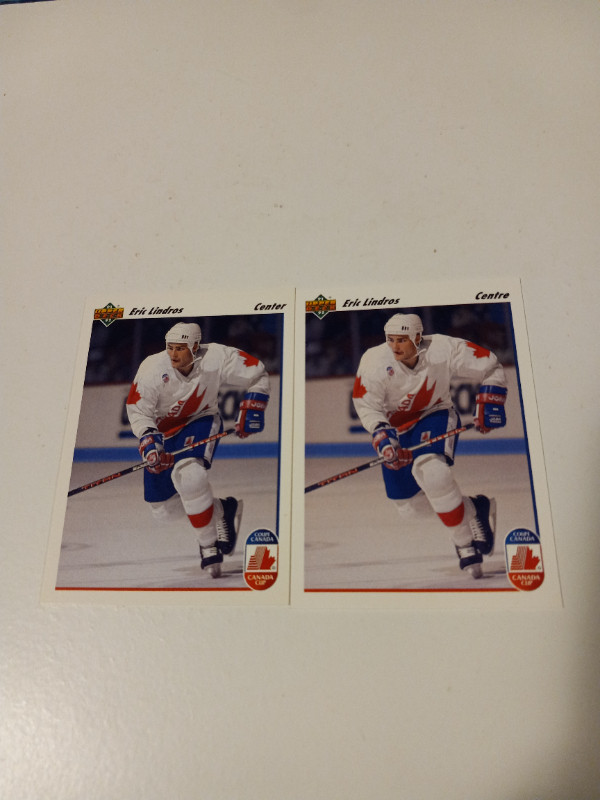 Hockey Cards Eric Lindros UD Rookie Card Error Hologram Lot 2 in Arts & Collectibles in Trenton