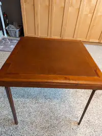 Wood folding bridge table