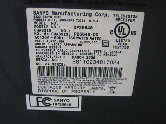Sanyo 26"HDMI LCD Flat Screen TV in TVs in Delta/Surrey/Langley - Image 3