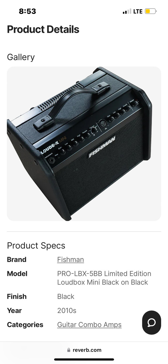 Fishman Amplifier for Guitar - Limited Edition (no longer made) in Amps & Pedals in St. Catharines