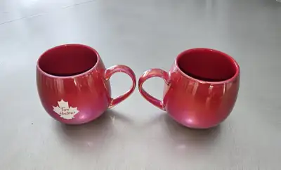 Tim Hortons 2020 Iridescent Red Coffee Tea Mug Cups, collectors, View more