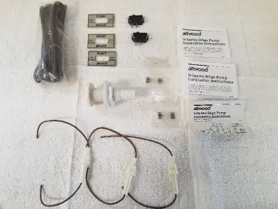 This is a lot of new old stock, unused installation parts for installing bilge pumps in boats. They...