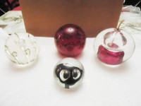 4 Hand blown Glass / Crystal Ball / Paper Weights