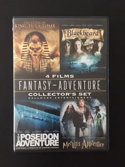 4 Films -The Curse of King Tut’s Tomb -Blackbeard -The Poseidon Adventure -Merlin’s Apprentice Discs...