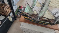3 mast miniature sailing ship