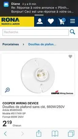 6 Douilles plastique aka «&nbsp;porcelaine&nbsp;» in Indoor Lighting & Fans in City of Montréal - Image 2
