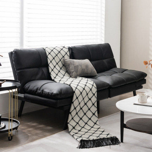 Convertible Futon Sofa Bed Memory Foam Couch Sleeper with Adjust in Couches & Futons in Cambridge - Image 2