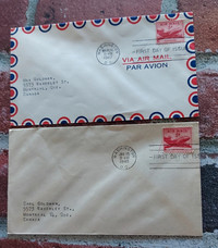 US Air Mail FDC envelopes 1947, 1948, 1949, 1961