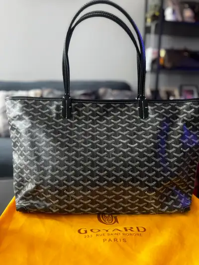 Pre-owned Goyard Pm in Black Master quality Authentic Leather and Canvas Coded and Stamp Comes with...