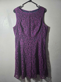 Dark Purple Lace Dress (Adrianna Papell) 