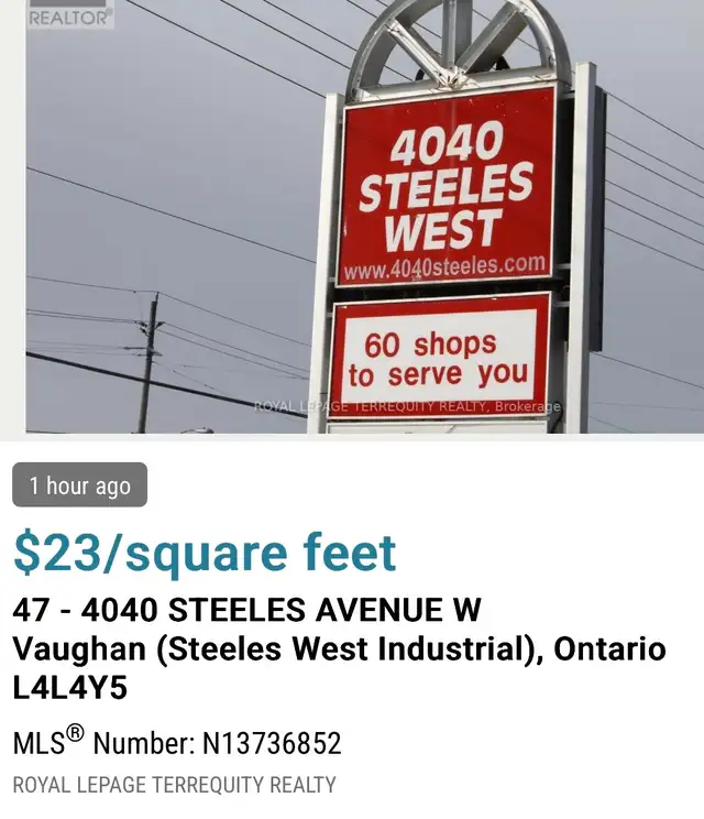 commercial condo unit for Lease or Sale of business