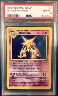 1999 Alakazam Base Set Holo #1/102 NM-MT - Pokemon PSA Graded