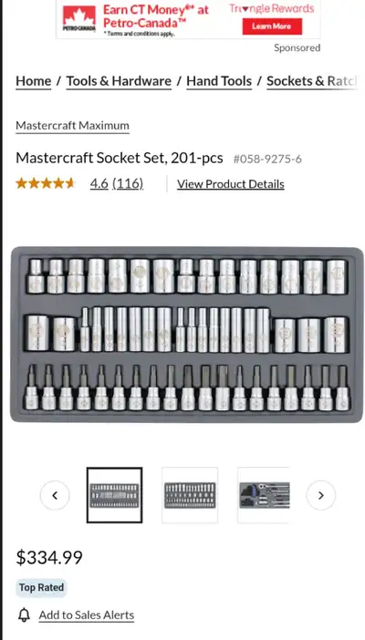 Mastercraft maximum premium performance Socket & tool set 201 pieces Retails for $385 Selling for 25...