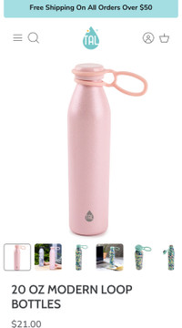 NEW TAL Water Bottle Pink Shimmer 