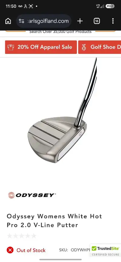 odyssey v line putter, View more