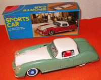 Vintage Lucky Sports Car MF 753 Tin Friction Toy Engine Sound