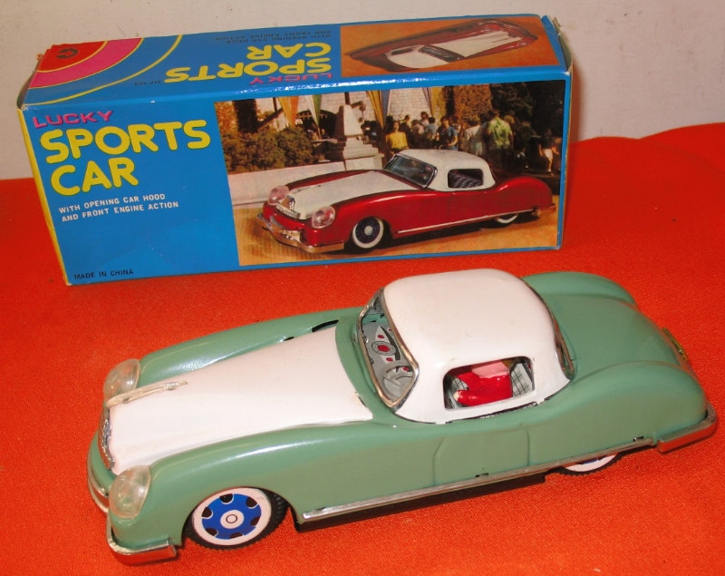 Vintage Lucky Sports Car MF 753 Tin Friction Toy Engine Sound Arts