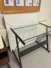 Glass computer table 