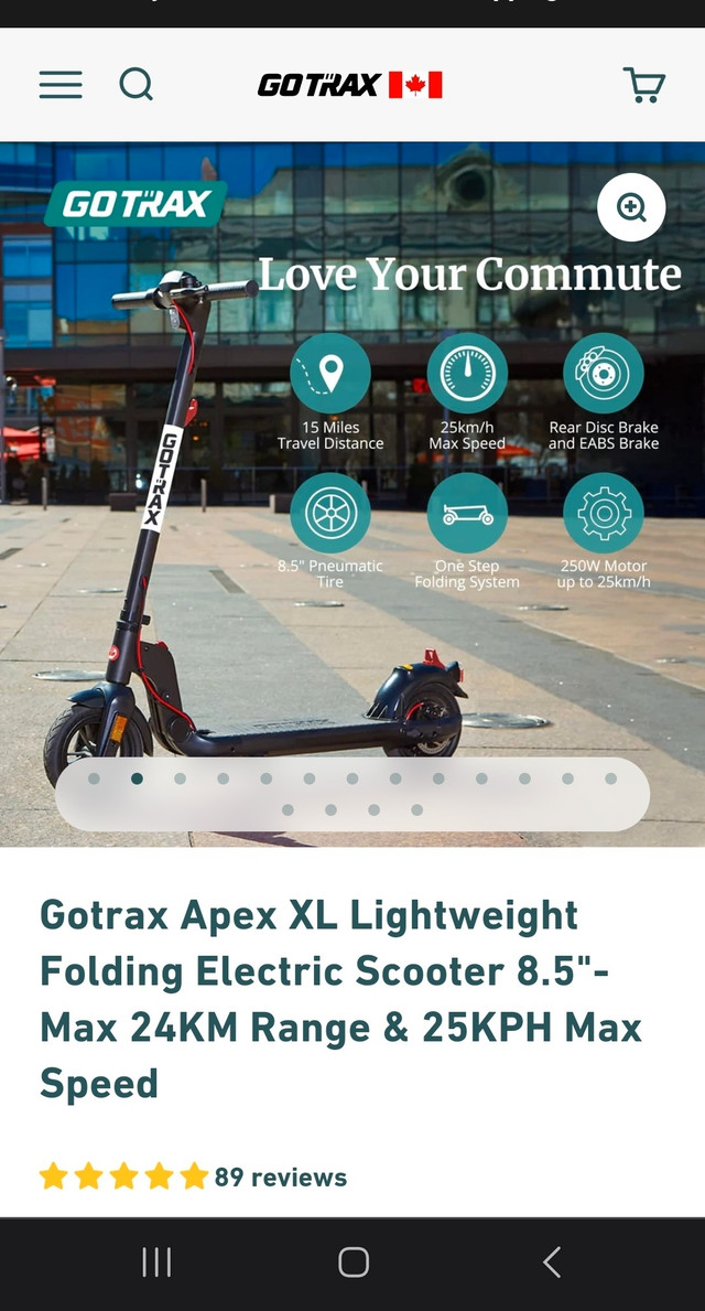 Gotrax Scooter. Almost New Condition in General Electronics in Oshawa / Durham Region - Image 4