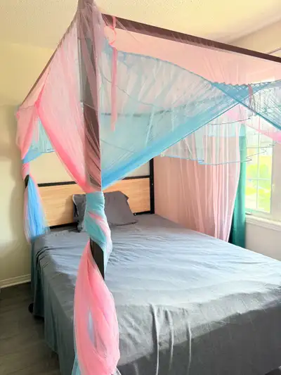Canopy Bed Frame with Mattress, View more